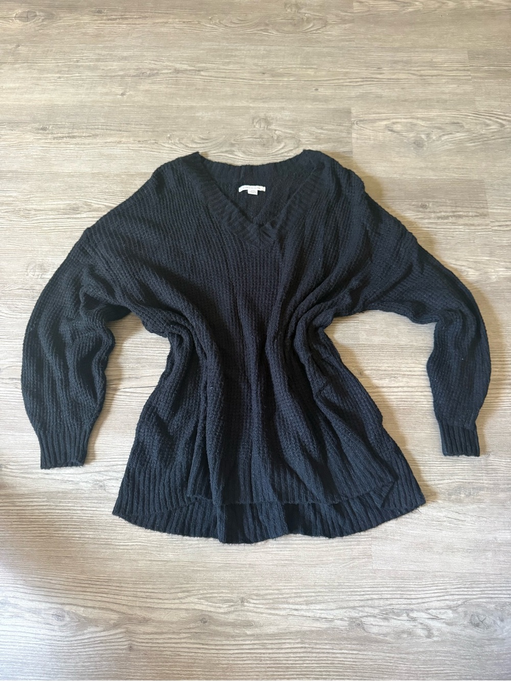 American Eagle Outfitters Black V-Neck Pullover Sweater